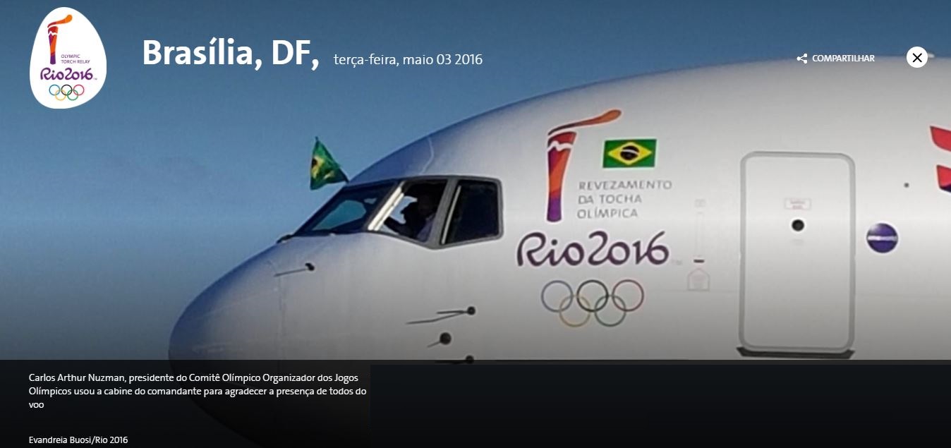 Começou. Olimpíada Rio 2016. Eis a tocha.